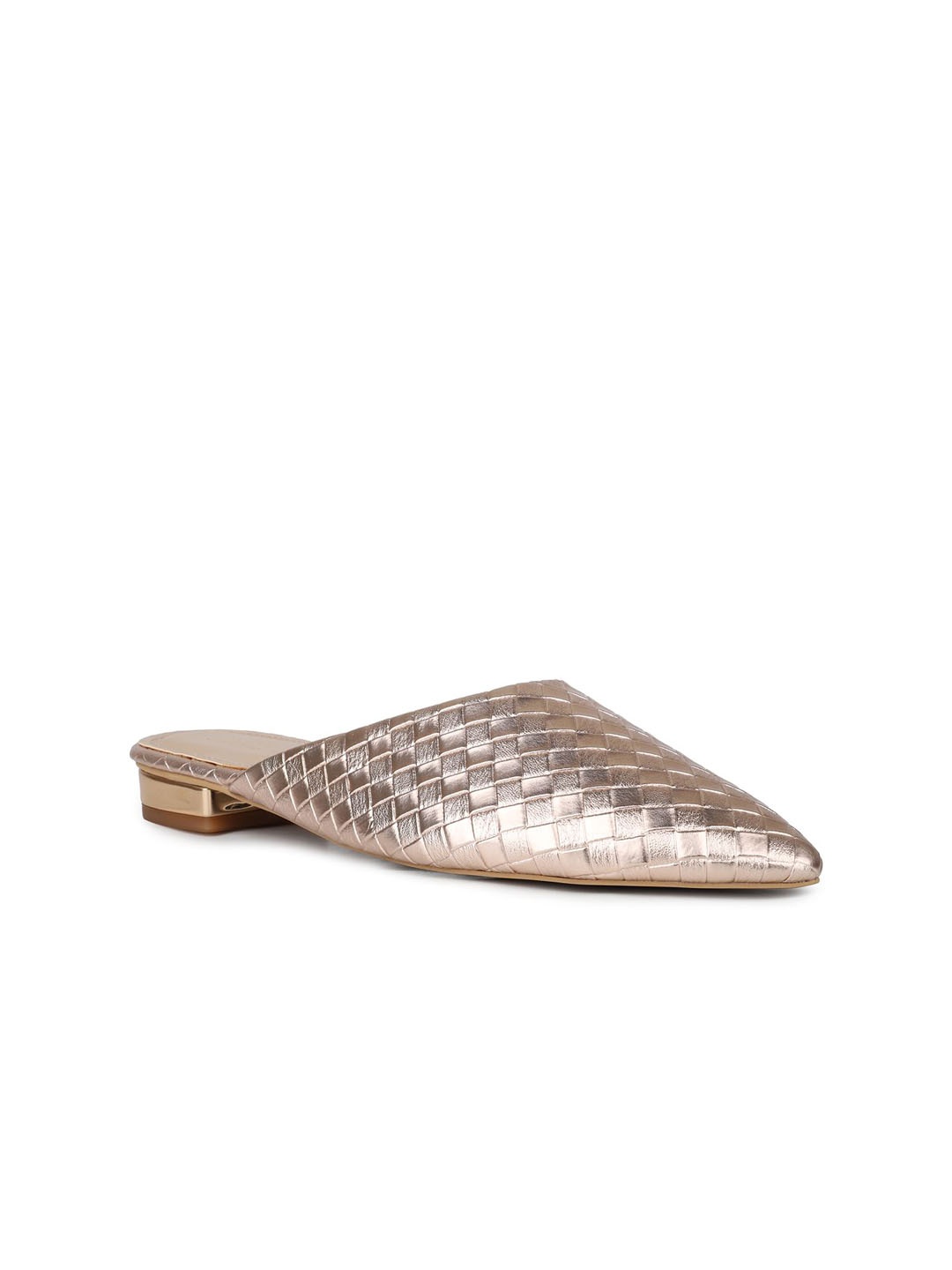 

Inc 5 Women Textured Slip-On Ethnic Mules, Rose gold