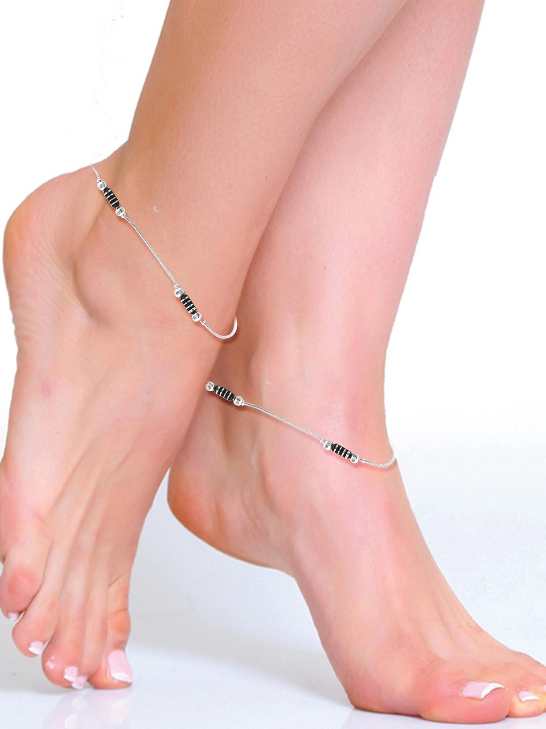 

Heer Collection Set of 2 Silver-Plated Anklets