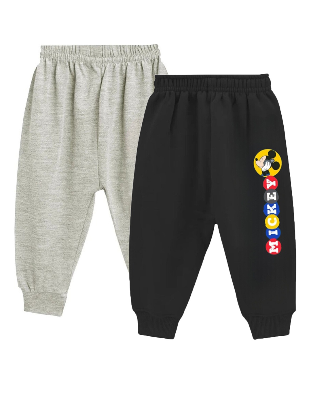 

BAESD Kids Pack Of 2 Printed Cotton Joggers, Grey