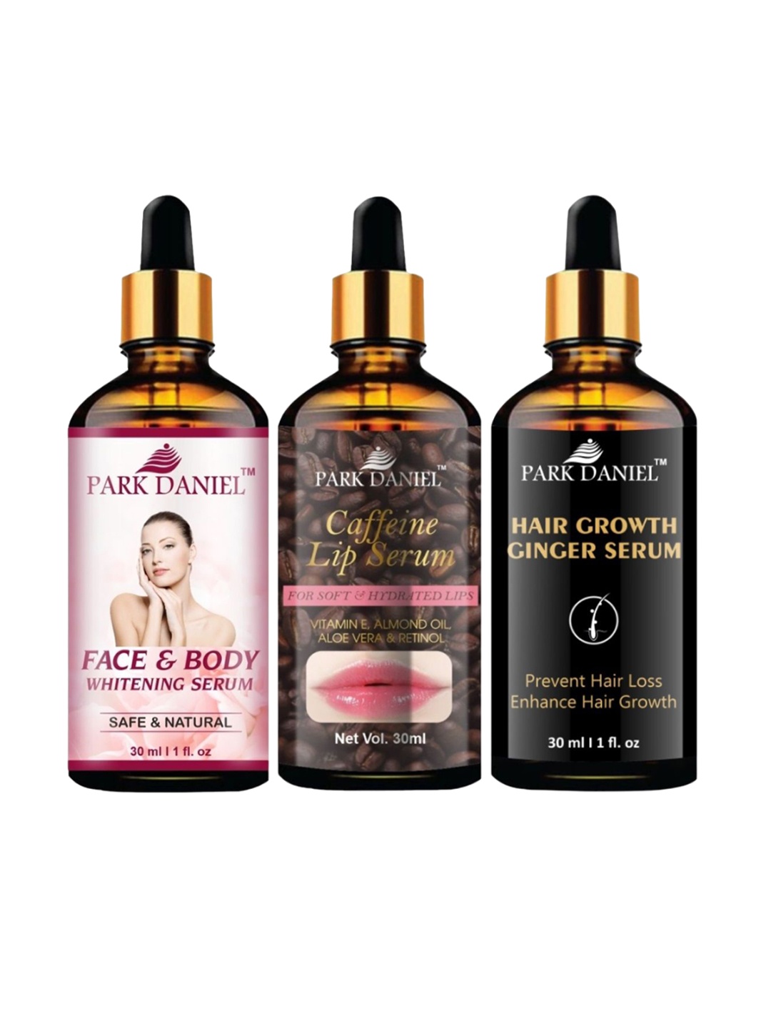 

Park Daniel 3Pcs Face & Body Serum Combo - 30 ml Each, Brown