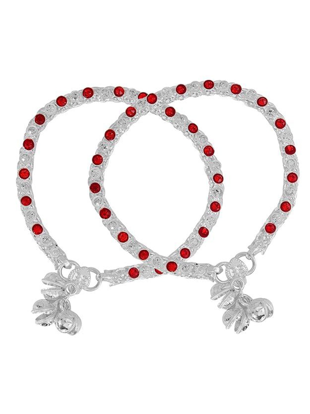 

MEMOIR Silver-Plated CZ Studded Anklet