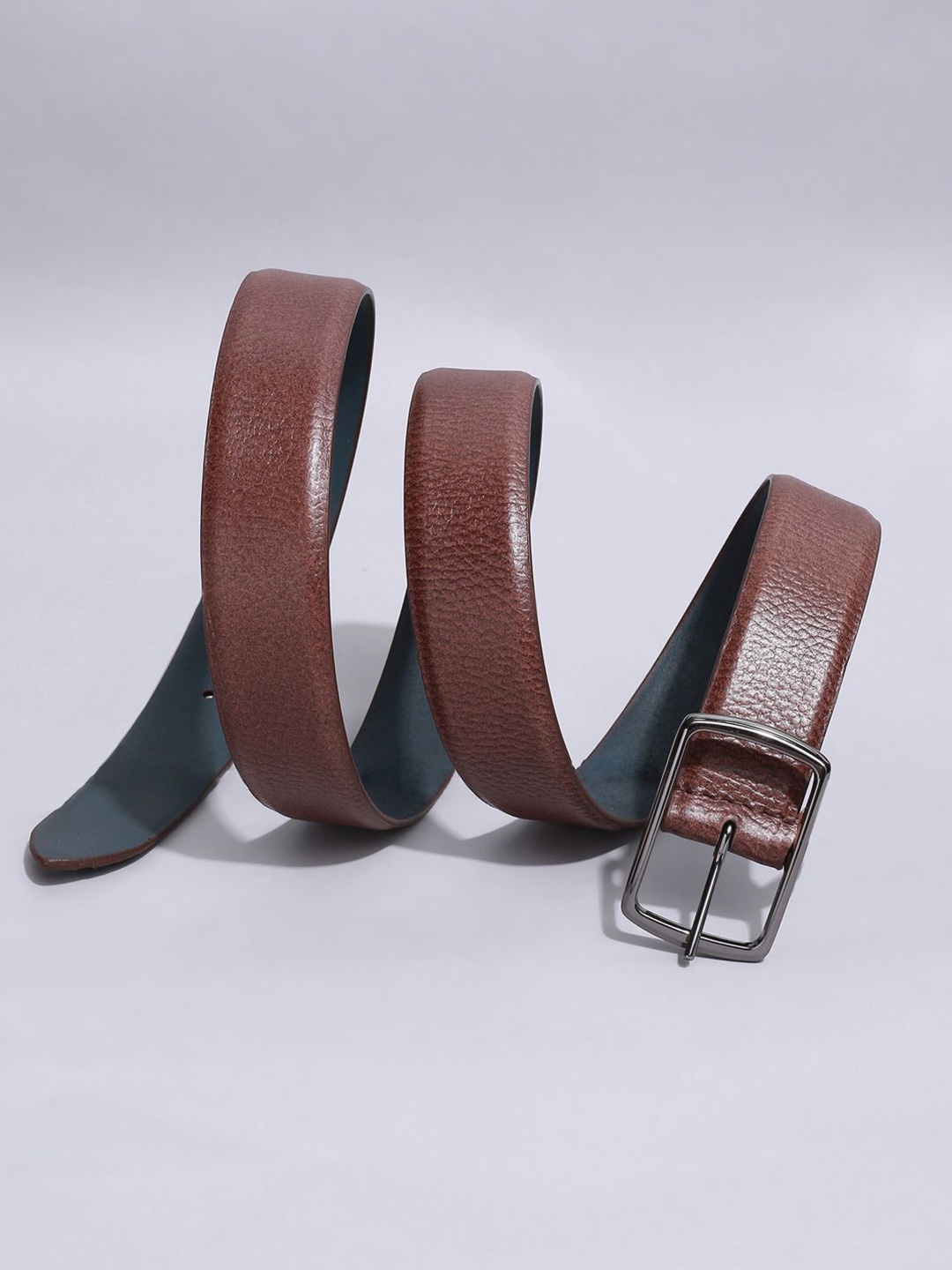 

Allen Solly Men Textured Leather Formal Belt, Brown