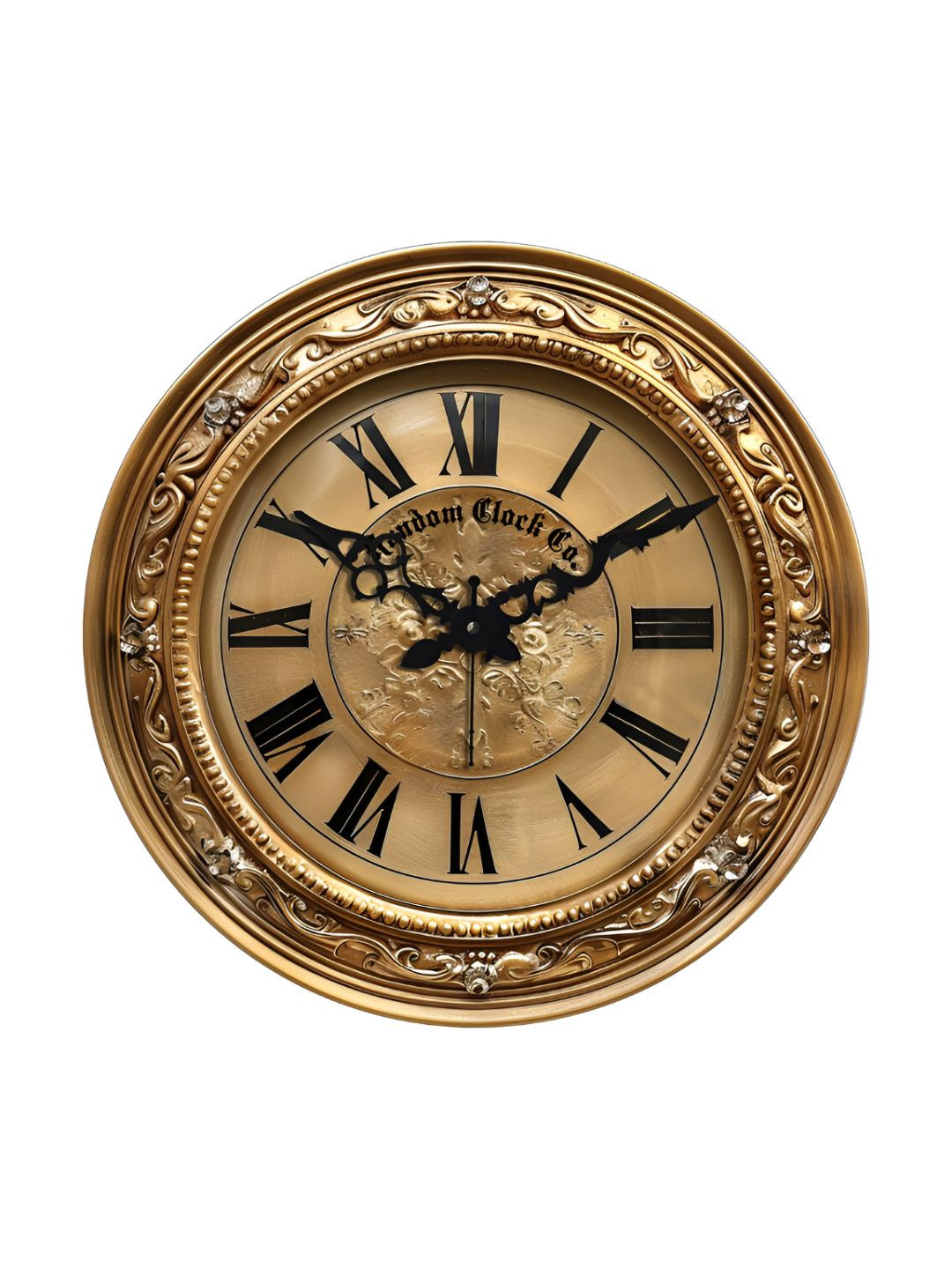 

RANDOM Printed Round Shaped Sweep Silent Movement Contemporary Wall Clock, Gold