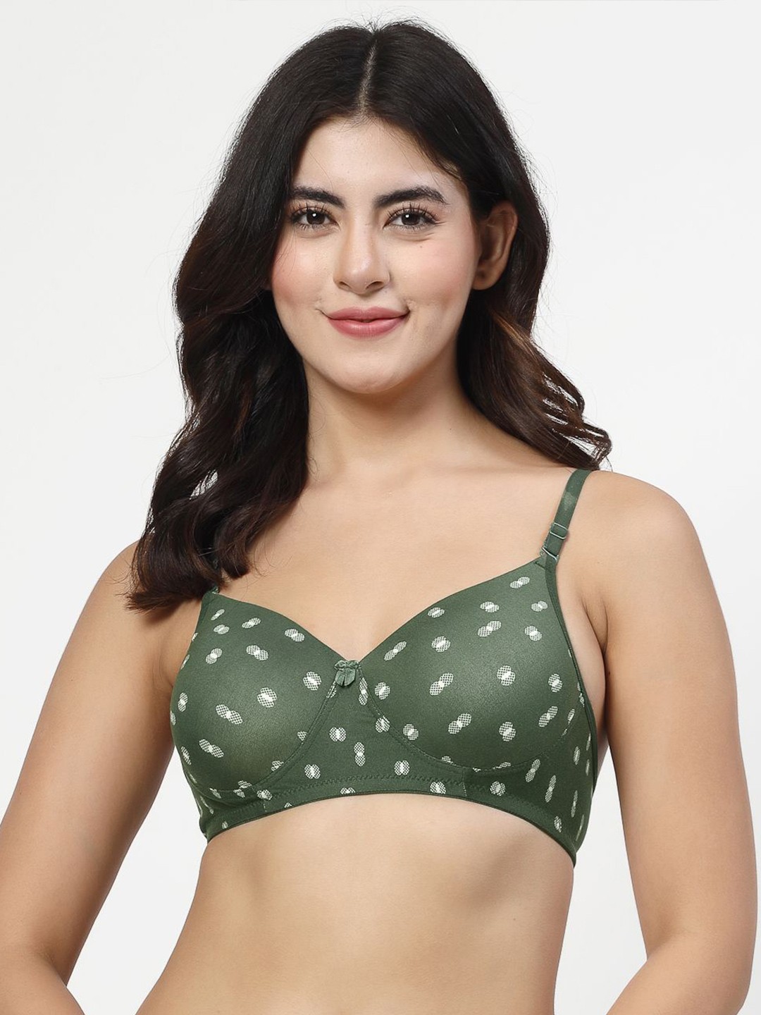 

Docare Geometric Geometric Printed Full Coverage Lightly Padded T-shirt Bra, Green