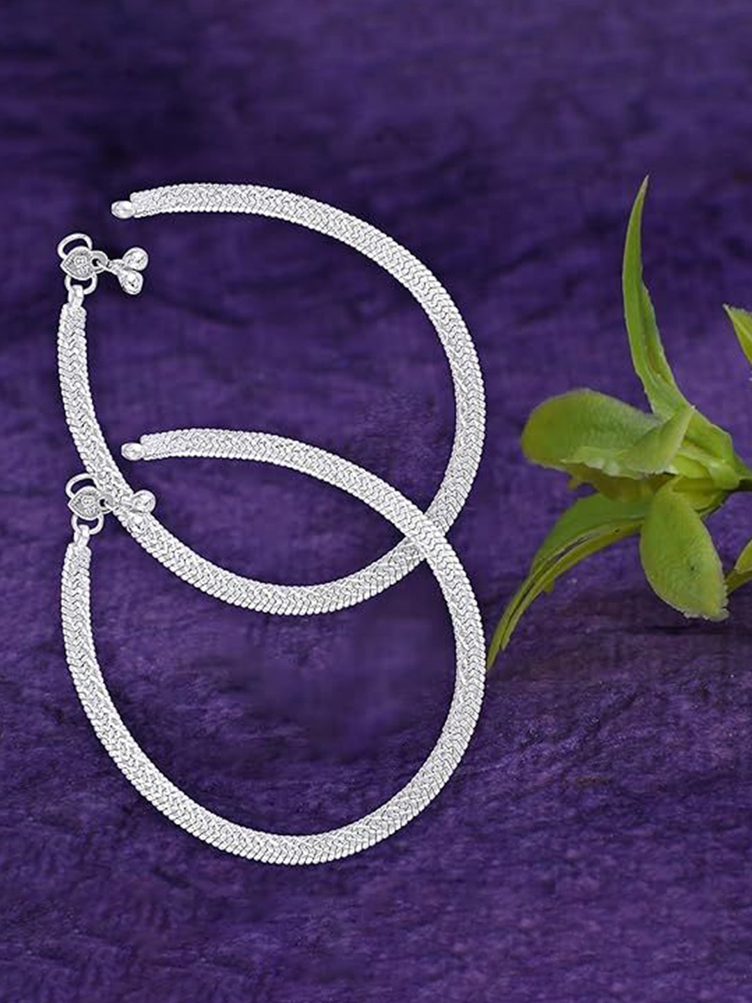 

Heer Collection Set Of 2 Silver-Plated Anklets