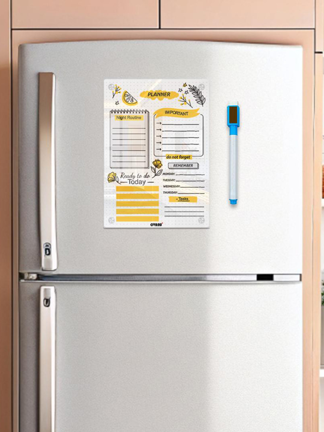 

CVANU White Printed Decorative Fridge Magnet