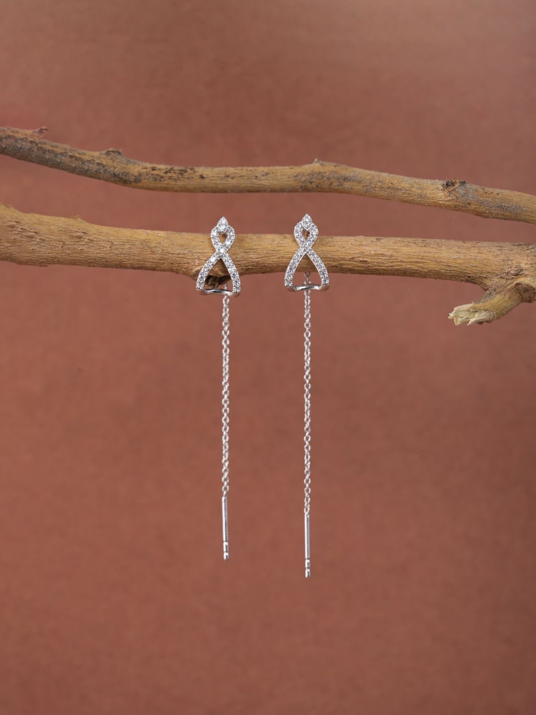 

Clara 925 Sterling Silver Rhodium-Plated Drop Earrings