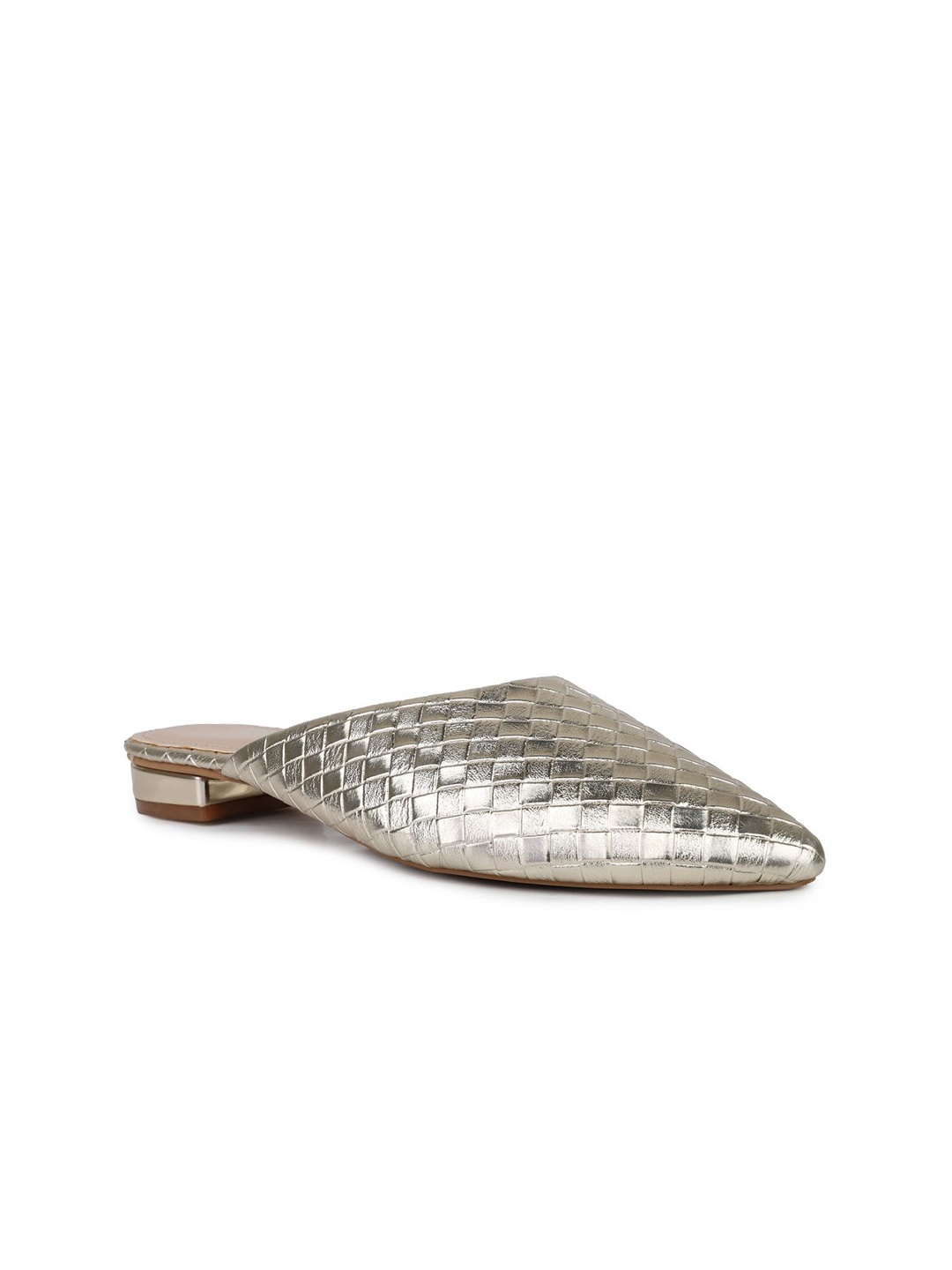

Inc 5 Women Solid Pointed Mules, Gold