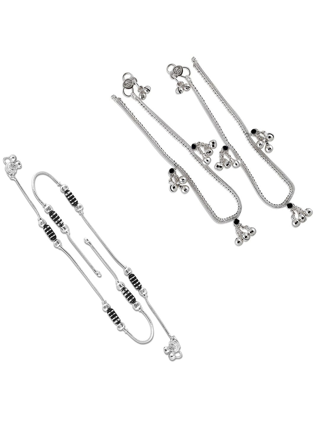 

Heer Collection Set Of 2 Silver-Plated Anklet