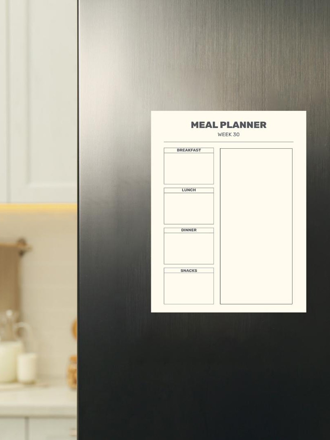 

CVANU White & Black Printed Fridge Magnetic Sticker