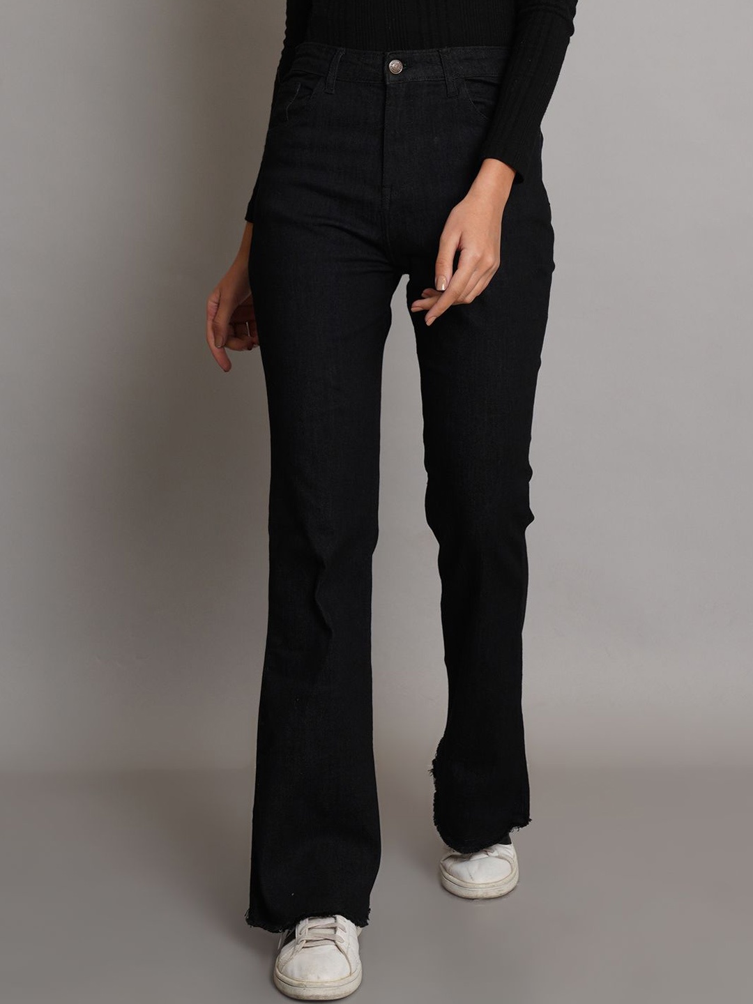 

Stylecast X Kotty Women Bootcut High-Rise Stretchable Jeans, Black