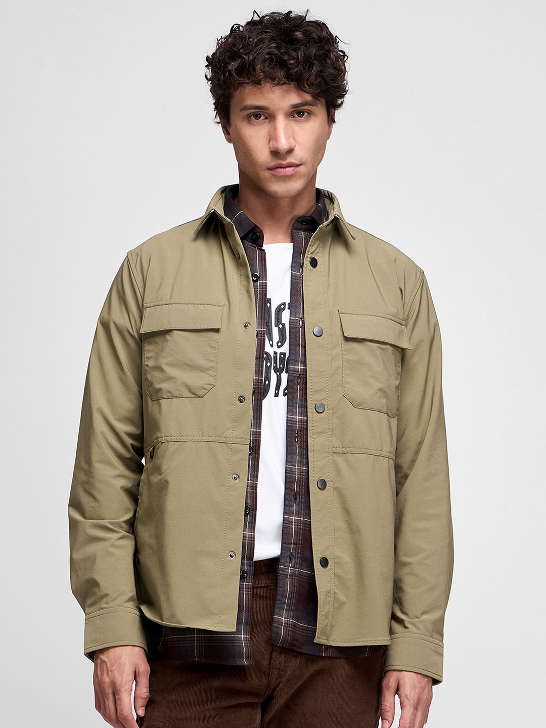

Red Flame Men Opaque Casual Shirt, Khaki