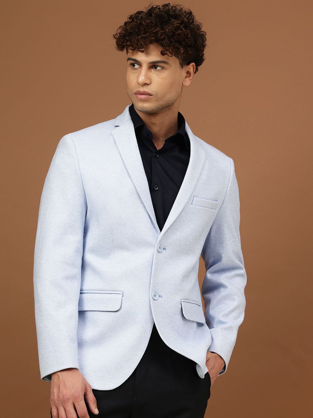 

Richlook Smart-Fit Notched Lapel Single-Breasted Blazer, Blue