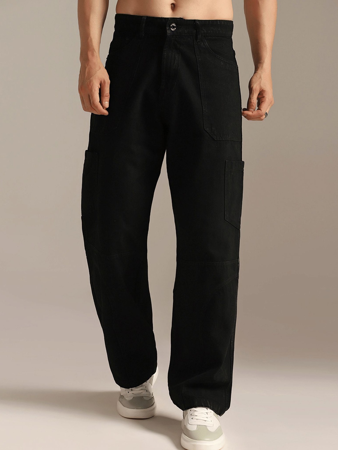

DI LUSSO Men Regular Fit Mid-Rise Cotton Jeans, Black