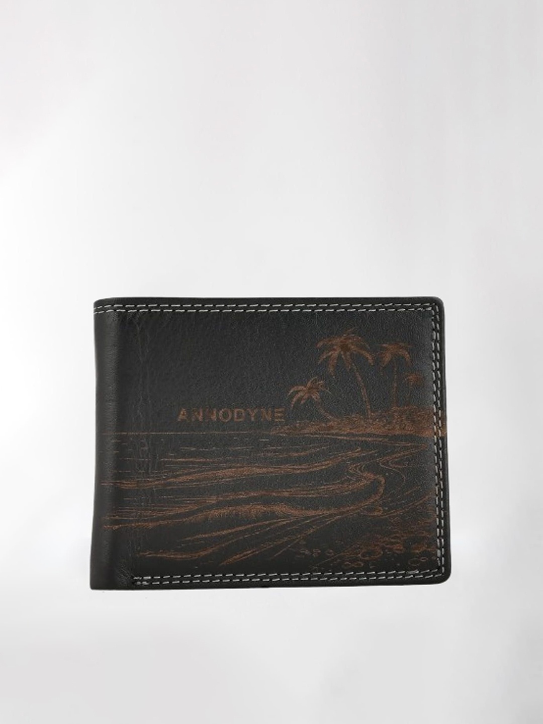 

ANNODYNE Men Leather Two Fold Wallet, Black
