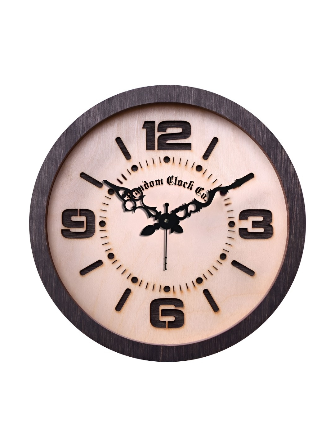 

RANDOM Printed Round Shaped Sweep Silent Movement Contemporary Wall Clock, Brown