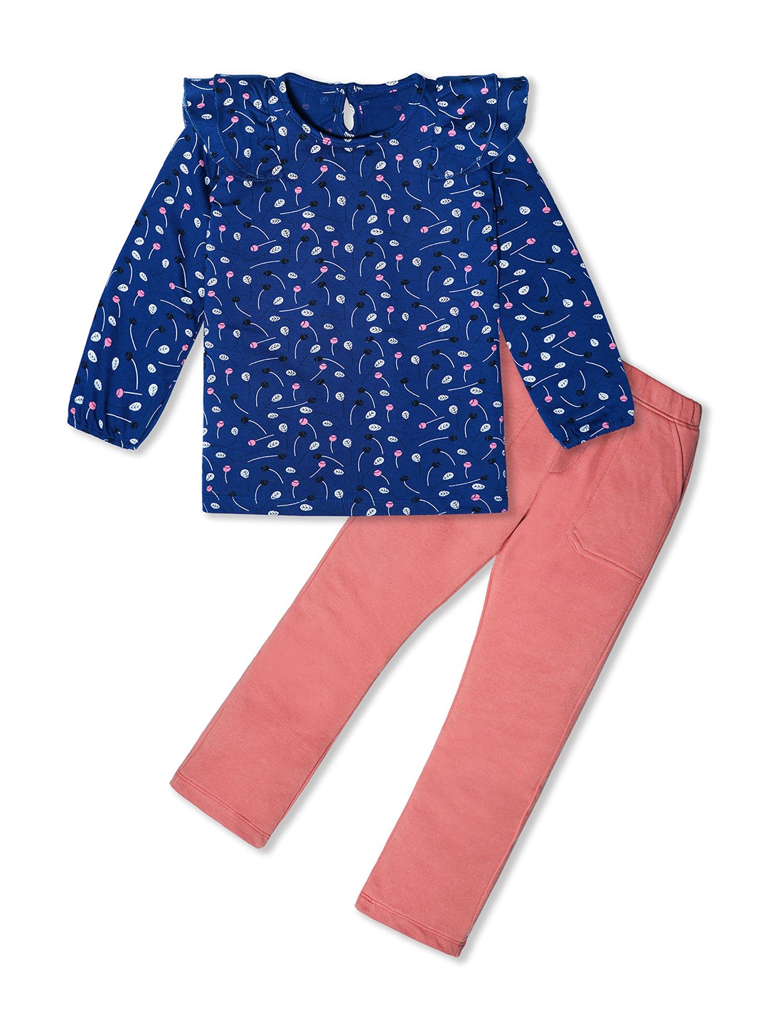

Nino Togs Girls Printed Top with Trouser, Blue