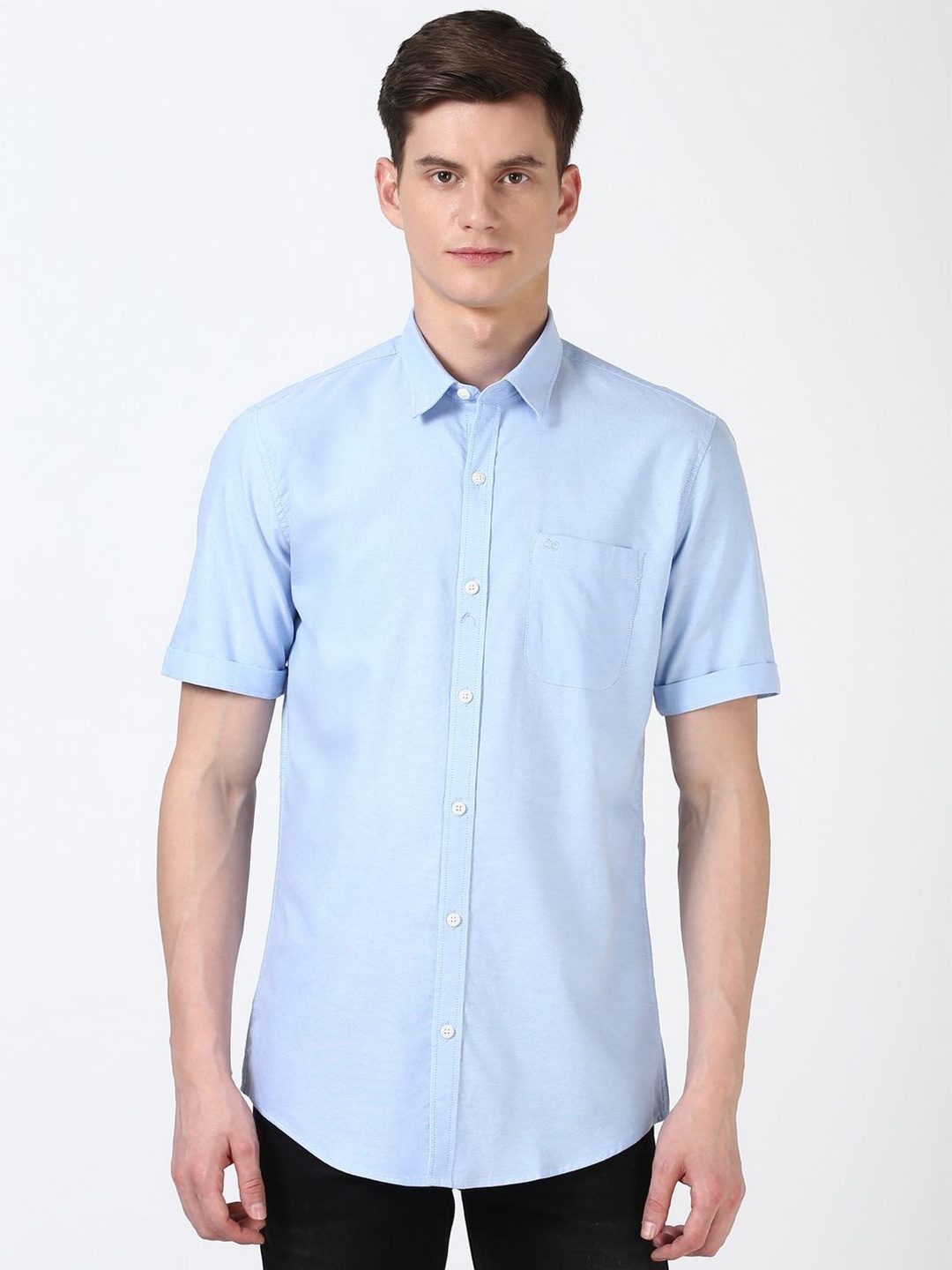 

Peter England Casuals Men Slim Fit Opaque Casual Shirt, Blue