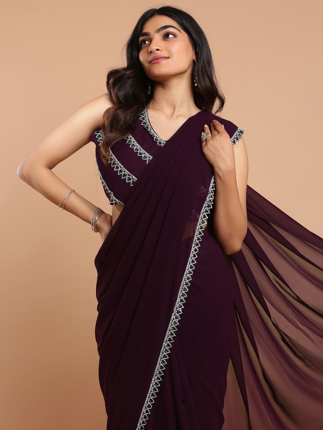 

Kalyan Silks Ready to Wear Saree, Maroon