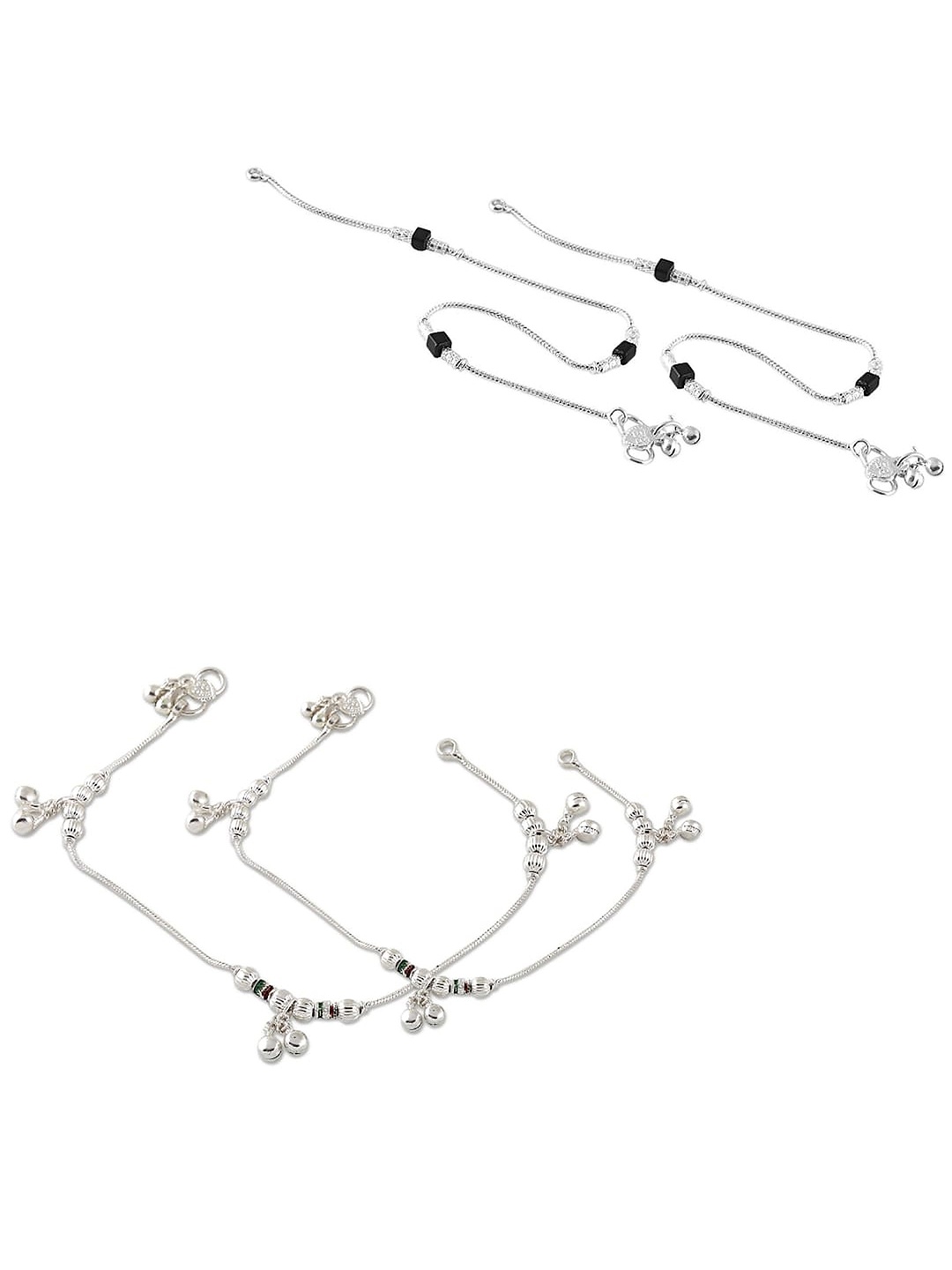 

Heer Collection Set Of 2 Silver-Plated Anklet