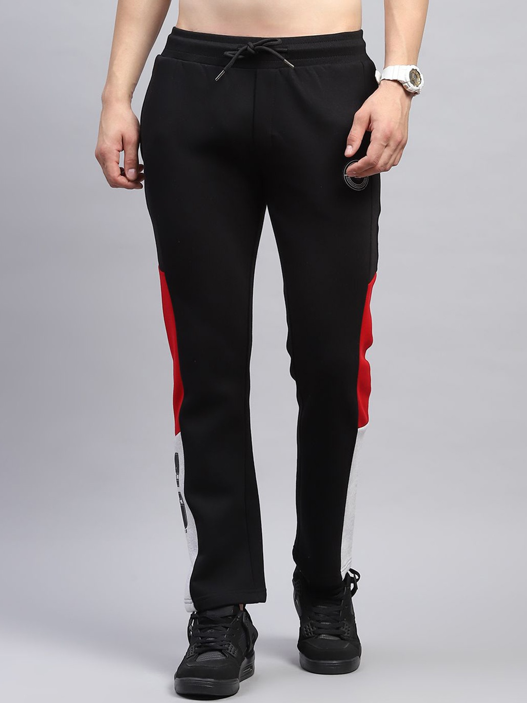 

Monte Carlo Men Mid-Rise Regular Fit Track Pants, Black