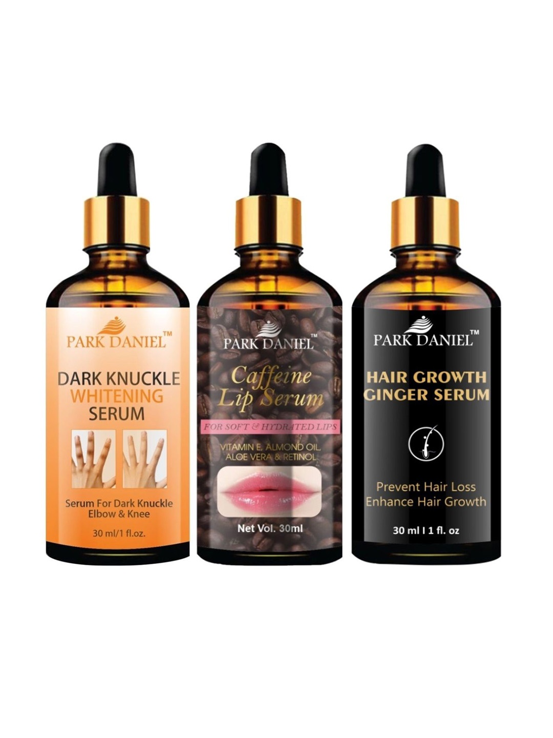 

Park Daniel Set Of 3 Serum Combo - 30 ml Each, Brown
