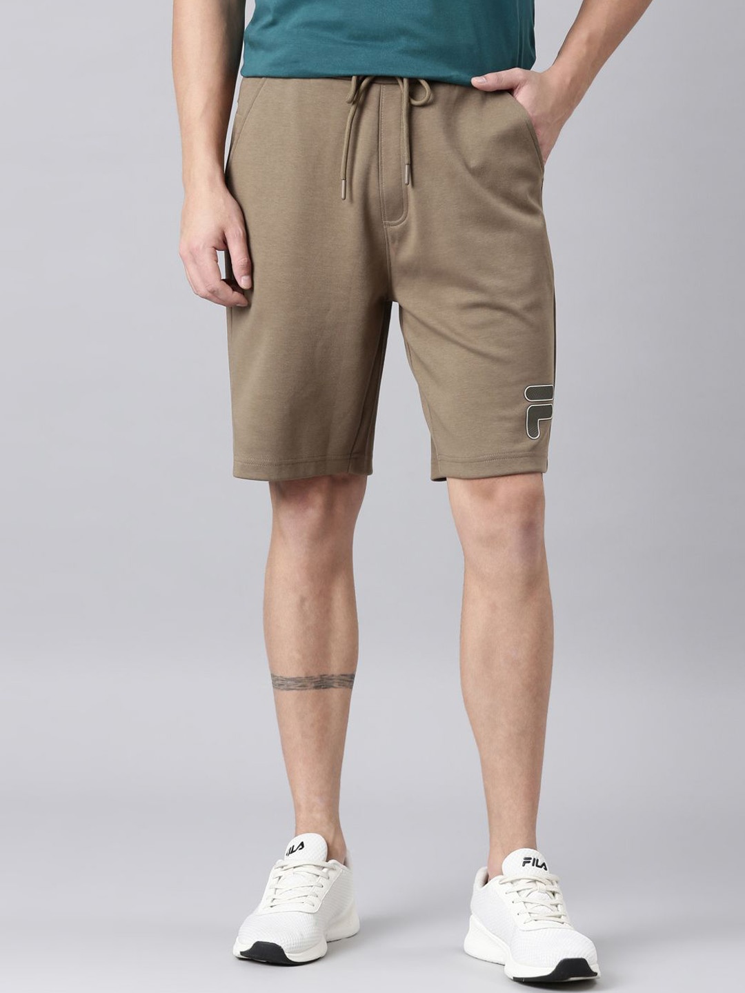 

FILA Men Solid Regular Fit Cargo Shorts, Brown