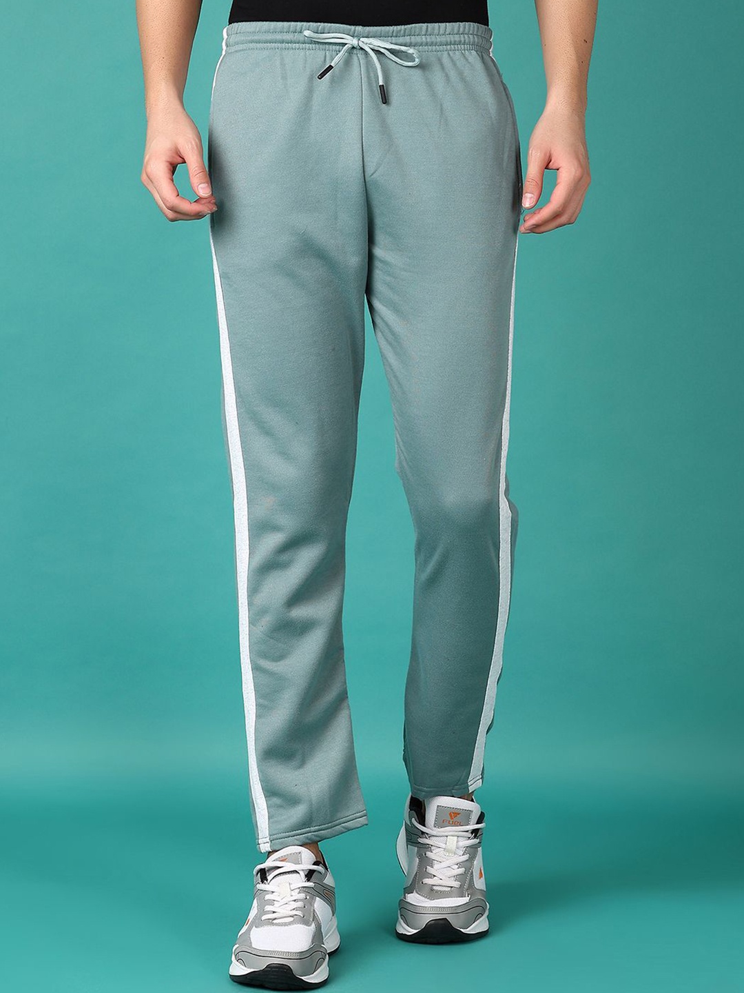 

V-Mart Men Colourblocked Regular Fit Track Pants, Sea green