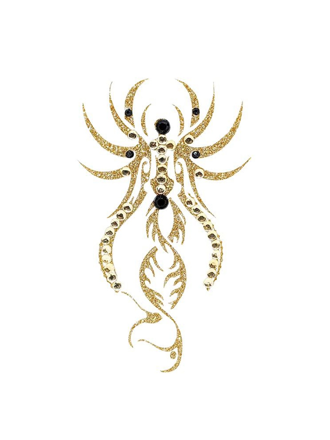 

Comet Busters Stones Studded Glitter Temporary Body Jewel Tattoo, Gold