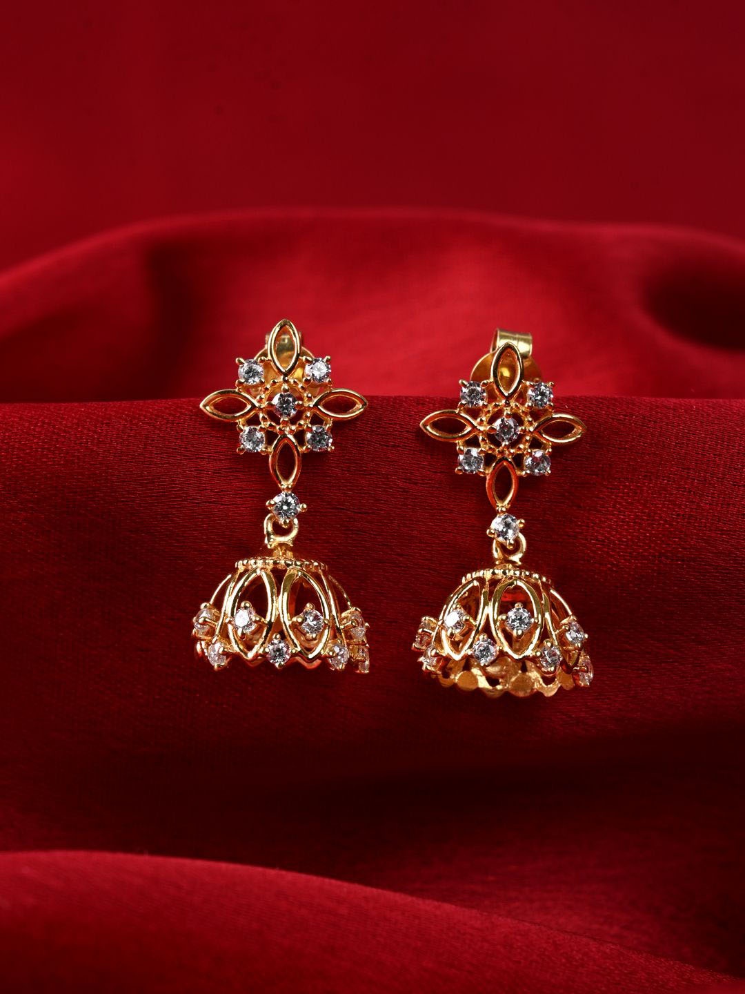 

Clara 925 Sterling Silver Gold-Plated Jhumkas Earrings