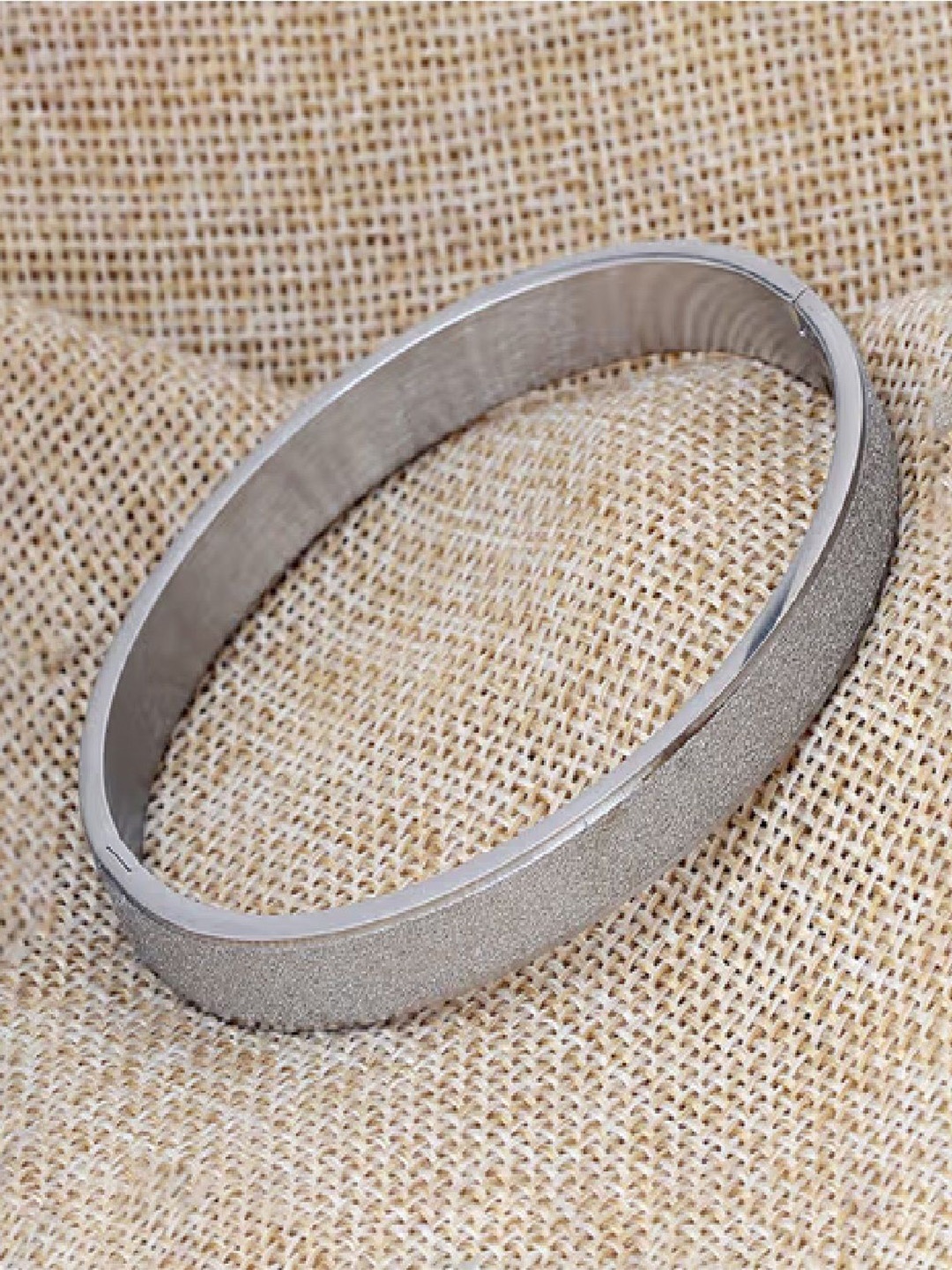 

RUHI COLLECTION Men Silver-Plated Stainless Steel Kada Bracelet