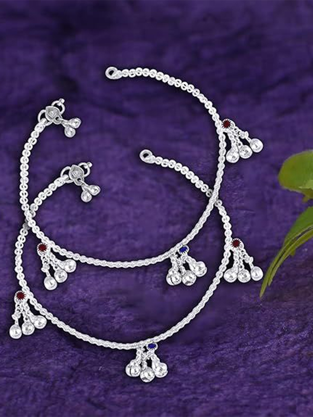 

Heer Collection Silver-Plated Beaded Anklet