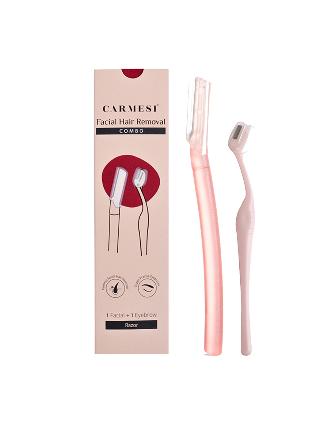 

CARMESI Face Hair Removal Combo - 1 Face Razor & 1 Eyebrow Razor, Pink