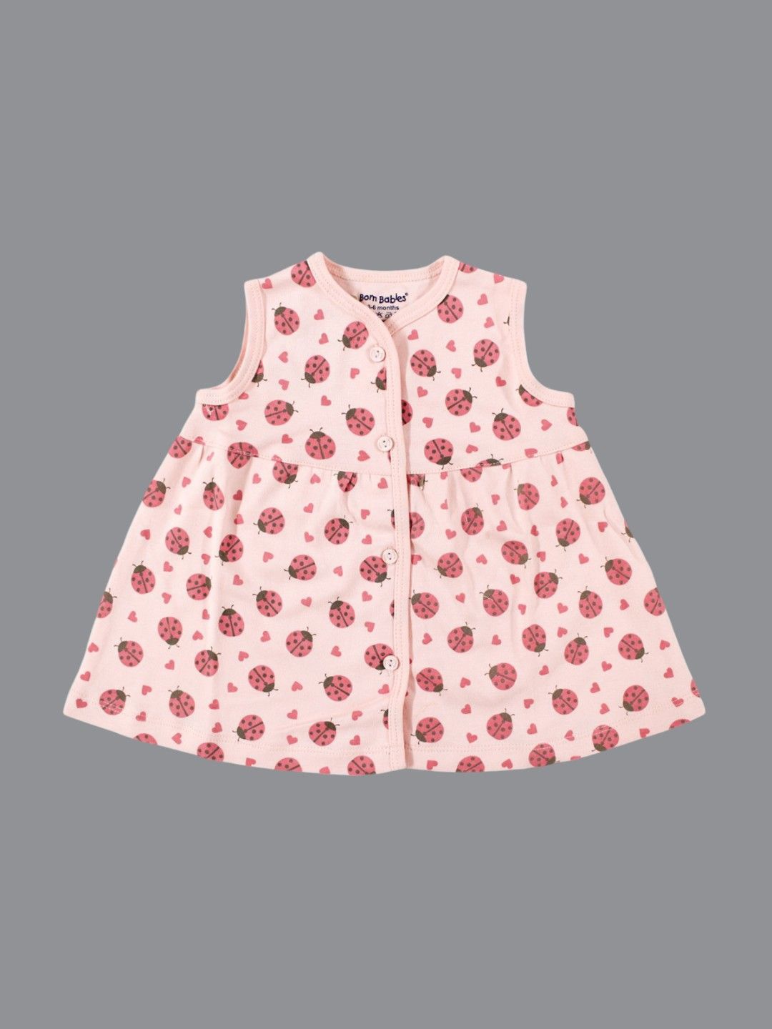 

Born Babies Girls Printed A-Line Cotton Dress, Pink