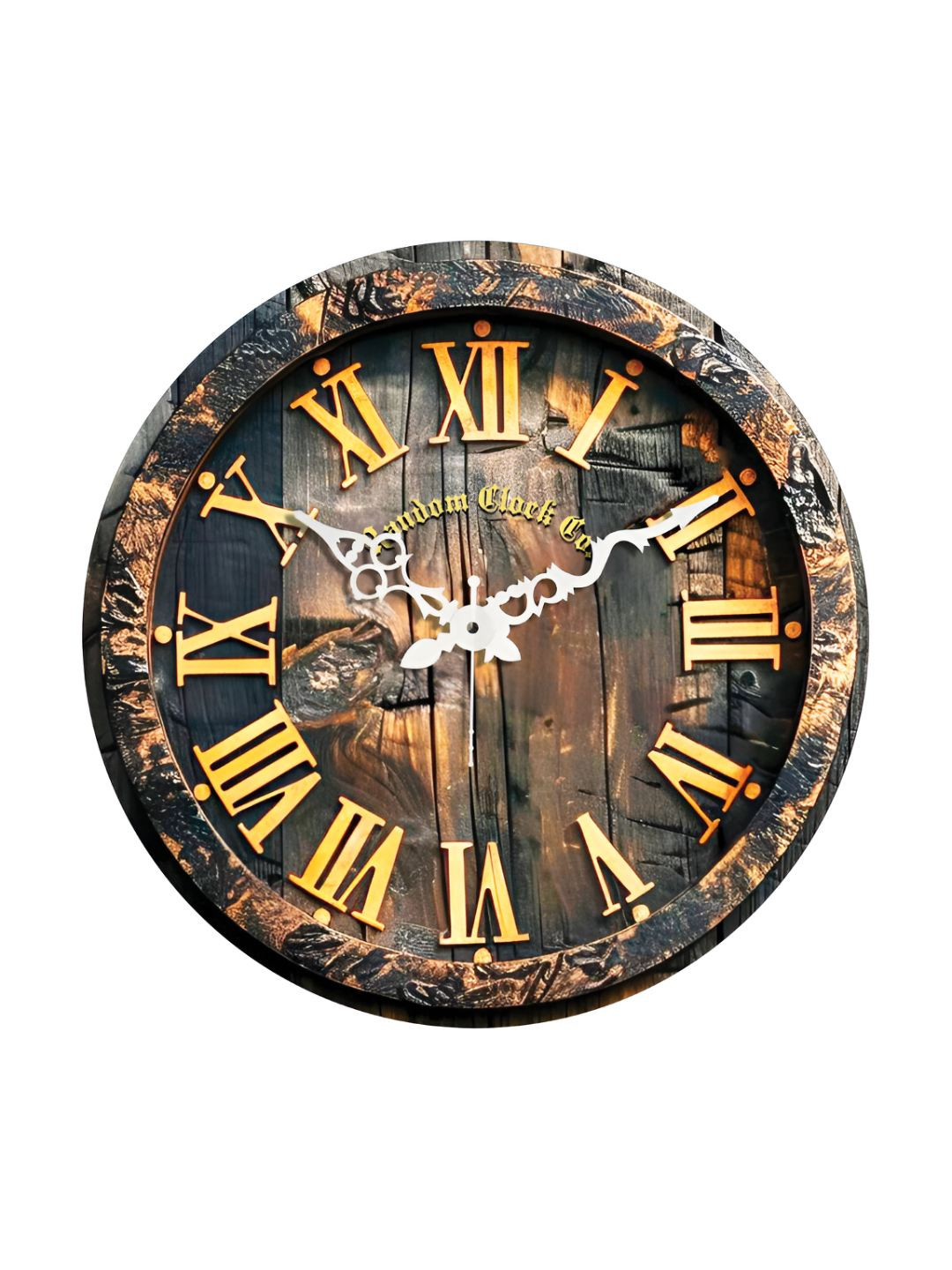 

RANDOM Printed Round Shaped Sweep Silent Movement Contemporary Wall Clock, Brown