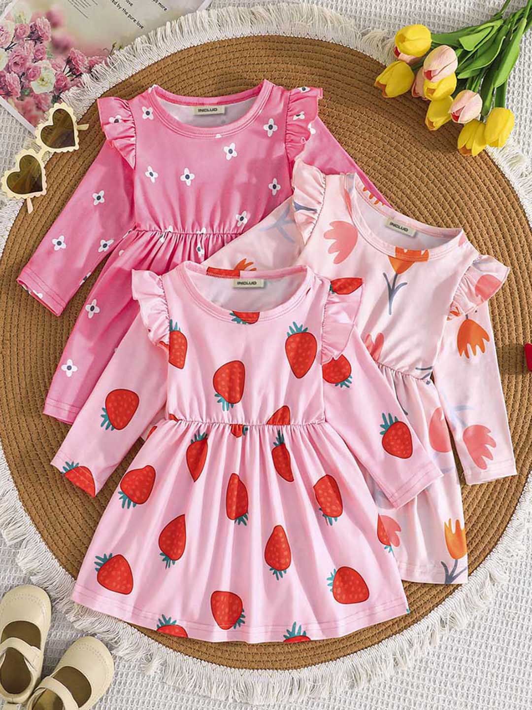 

INCLUD Conversational Print Fit & Flare Dress, Pink