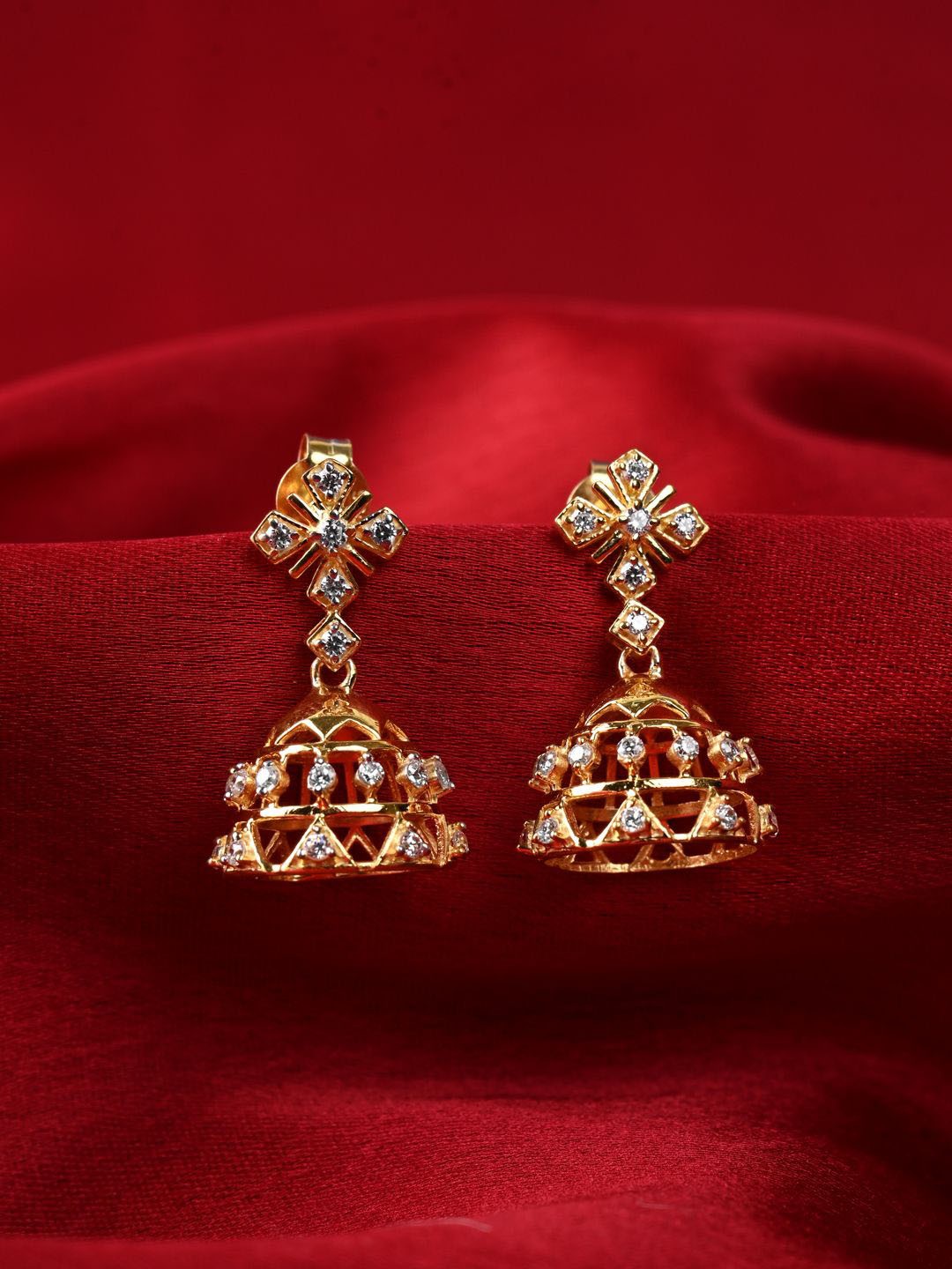 

Clara 925 Sterling Silver Gold-Plated Jhumkas Earrings