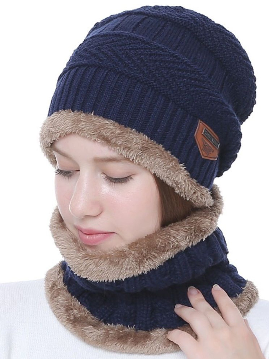 

Alexvyan Women Woollen Winter Beanie, Blue