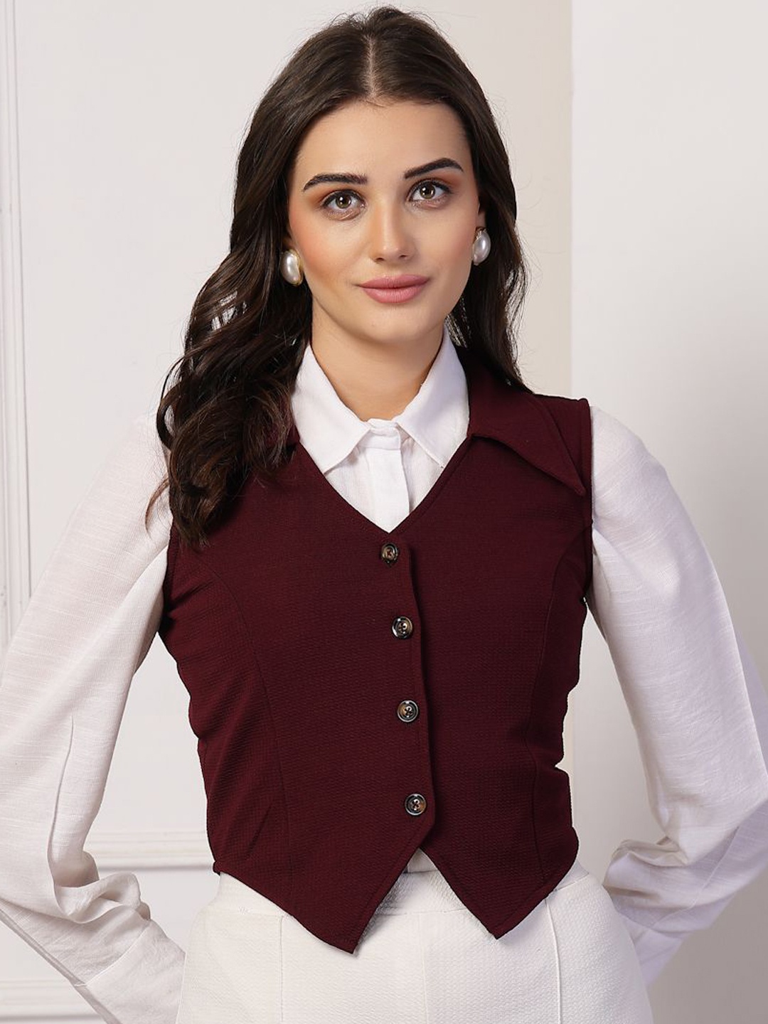 

Style Quotient Slim-Fit Waistcoat, Maroon
