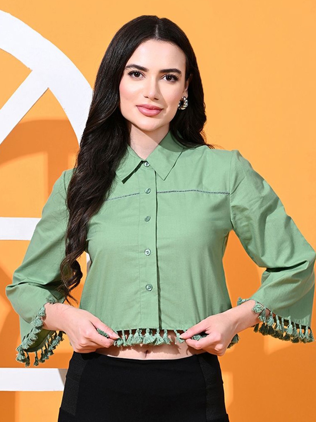 

PRETTY LOVING THING Women Opaque Casual Shirt, Green