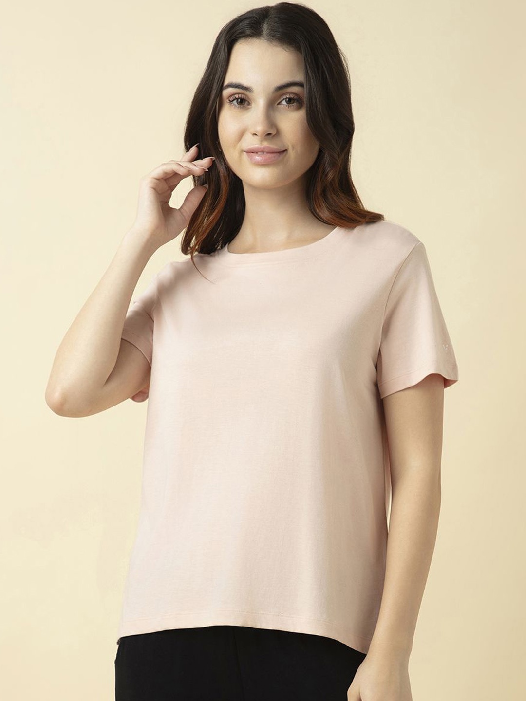 

Van Heusen Women Relax Fit Lounge T Shirt, Peach