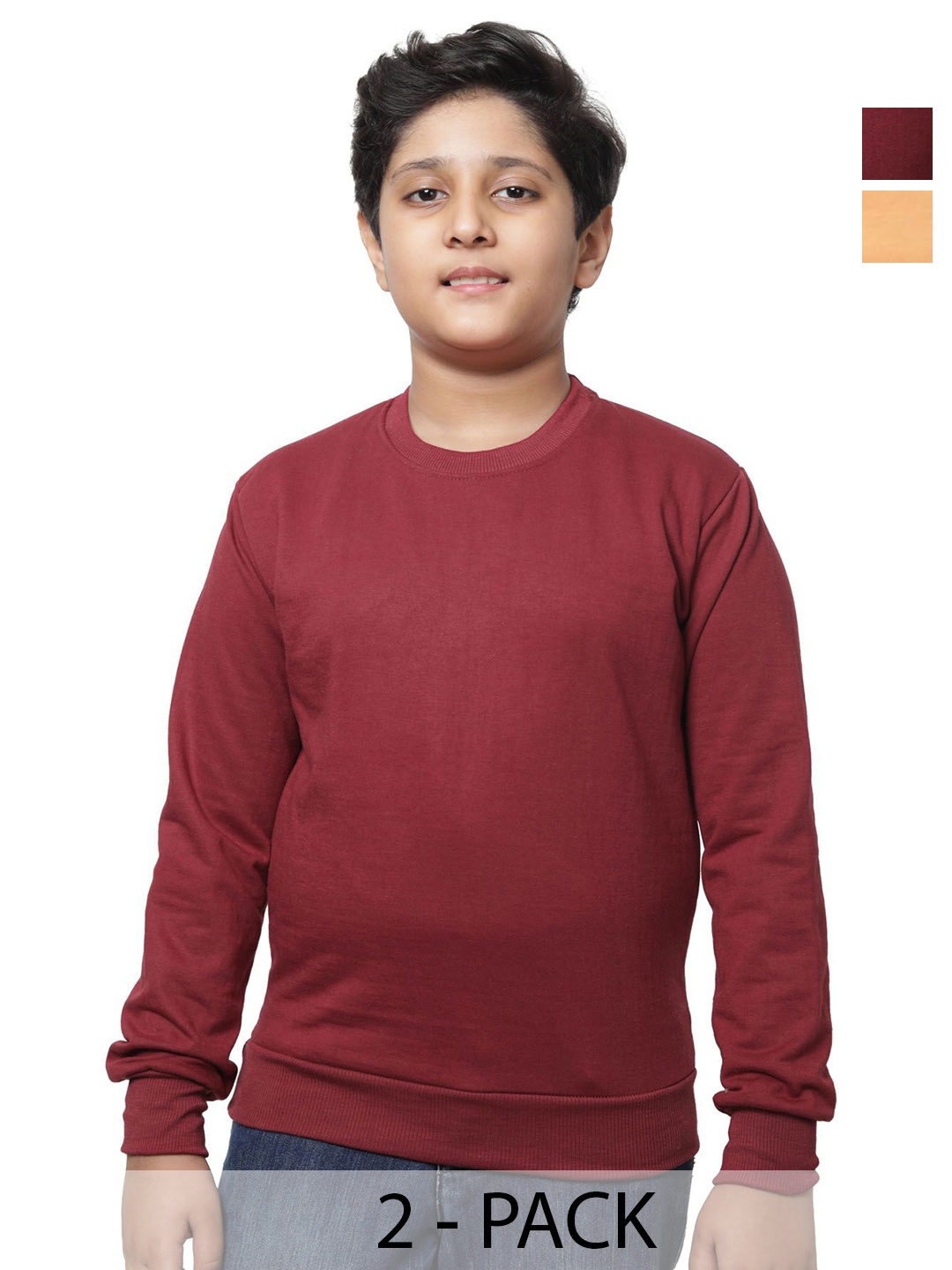 

BAESD Boys Pack Of 2 Fleece Sweatshirt, Maroon