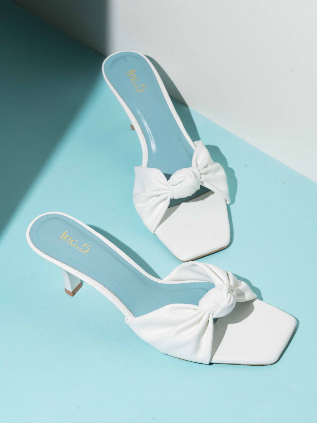 

Inc 5 Synthetic Kitten Heel Sandals, White