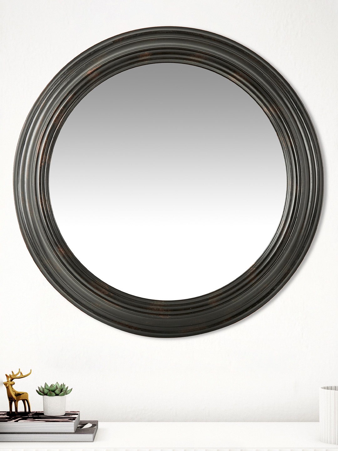 

Home Centre Corsica Reflection Black Round Wall Mirror
