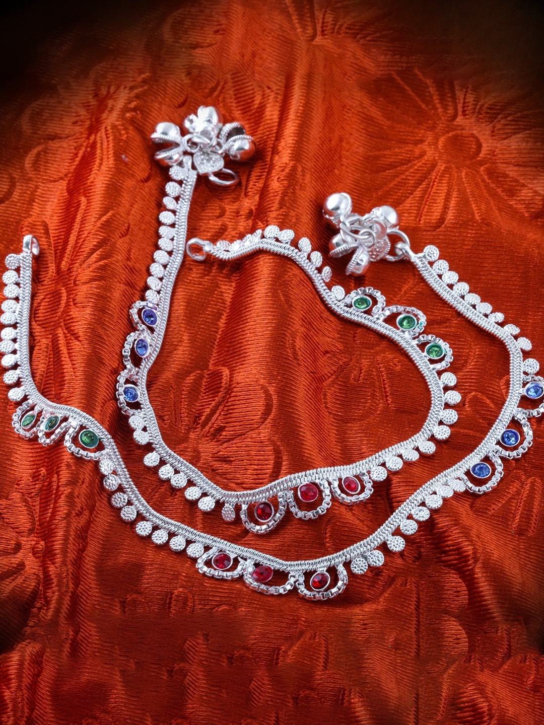 

Heer Collection Silver-Plated Beaded Anklet