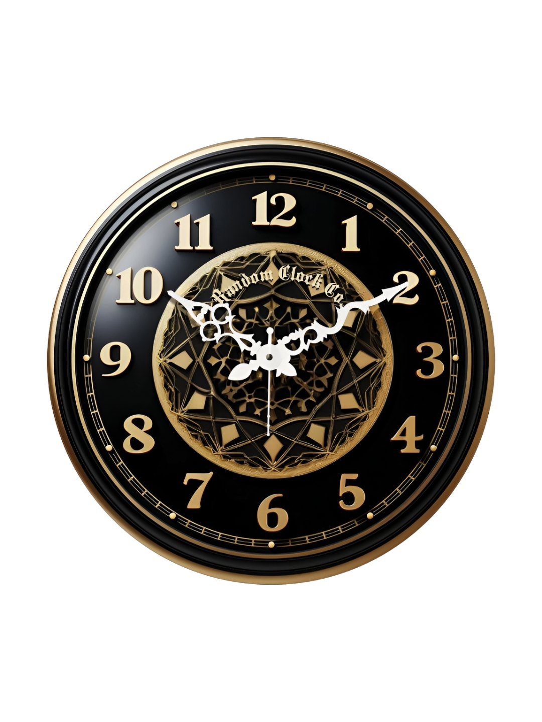 

RANDOM Printed Round Shaped Sweep Silent Movement Contemporary Wall Clock, Black