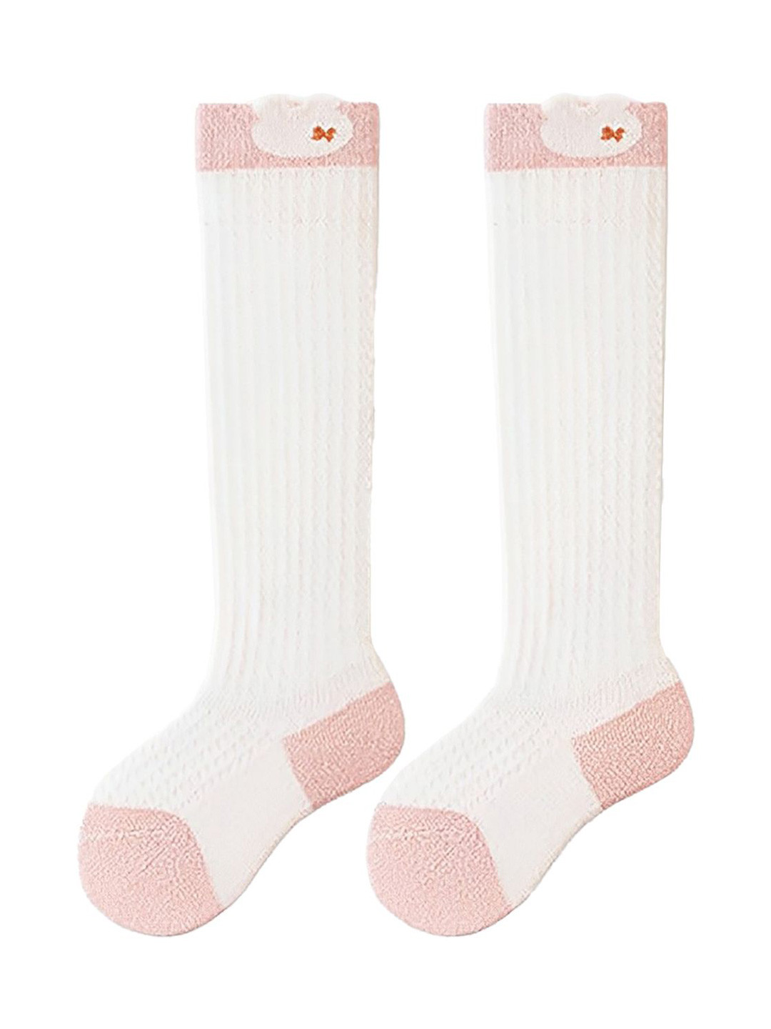 

SYGA Kids Patterned Above Knee Length Cotton Socks, Pink