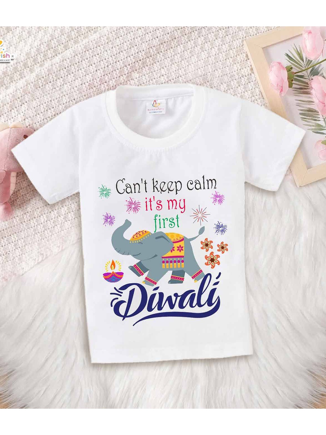 

Babywish Unisex Kids Typography Printed Round Neck Cotton T-shirt, White