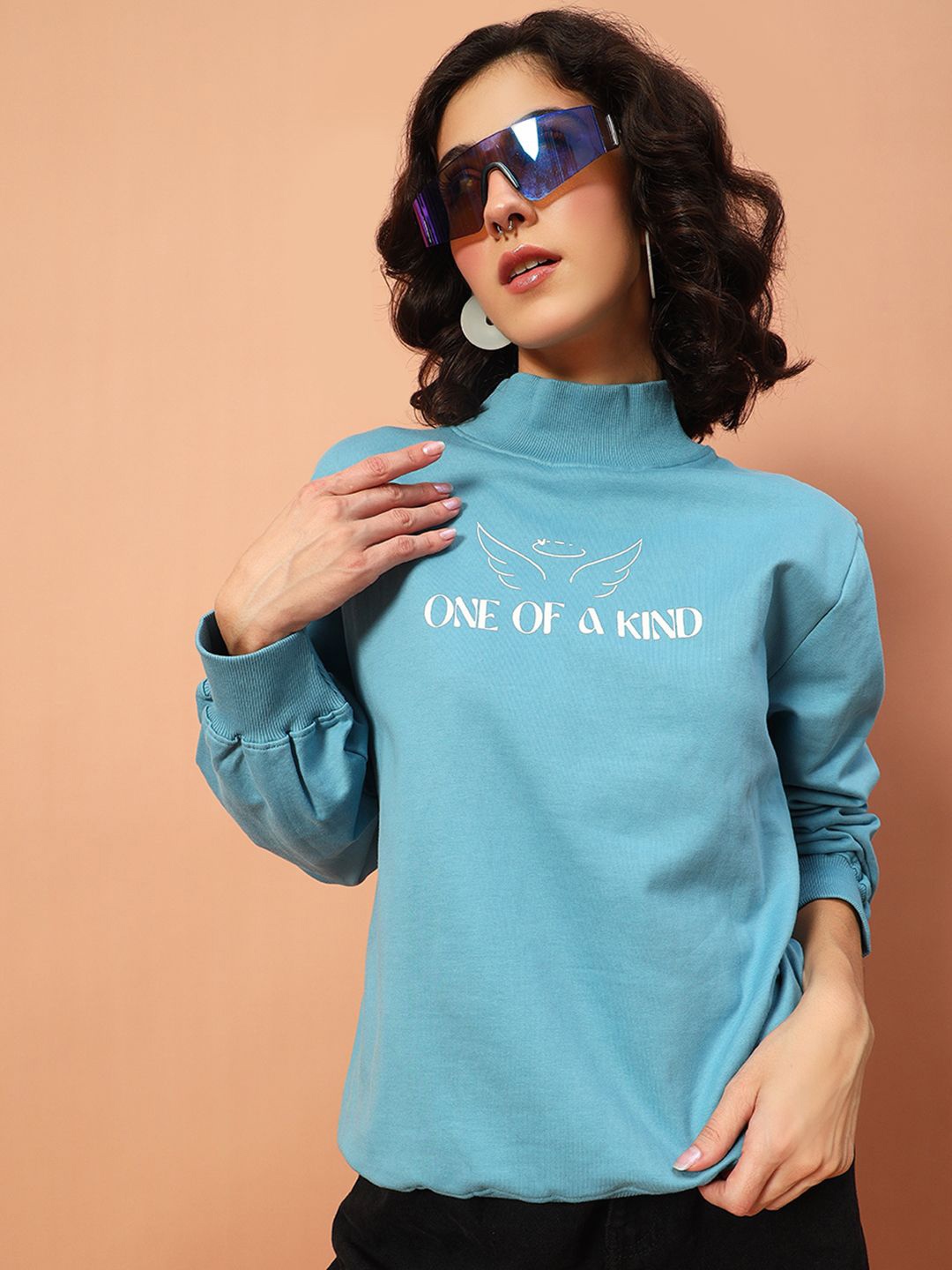 

The Dry State Women Printed Sweatshirt, Blue