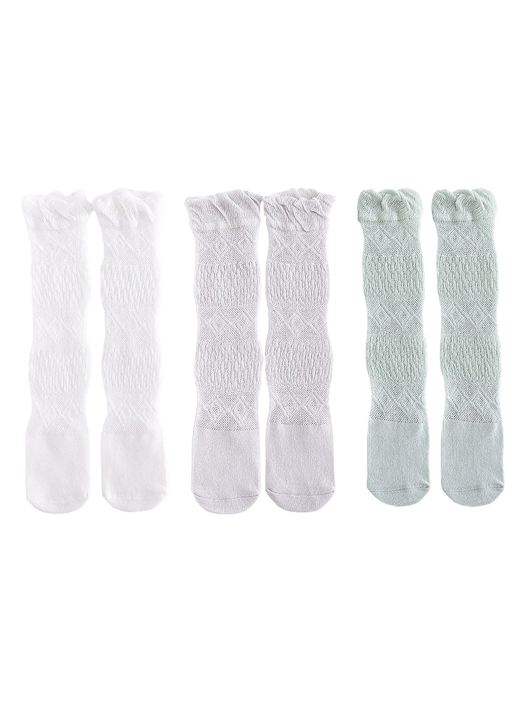 

SYGA Infant Pack Of 3 Cotton Knee-High Socks, White